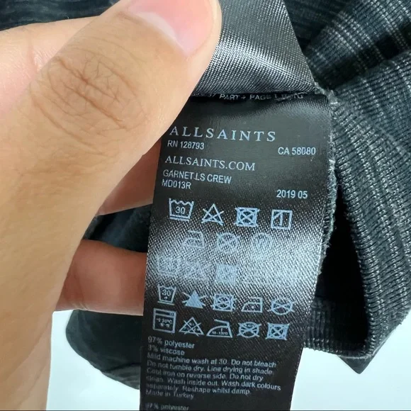 AllSaints Garnet Crew T-Shirt size extra large - Picture 4 of 6